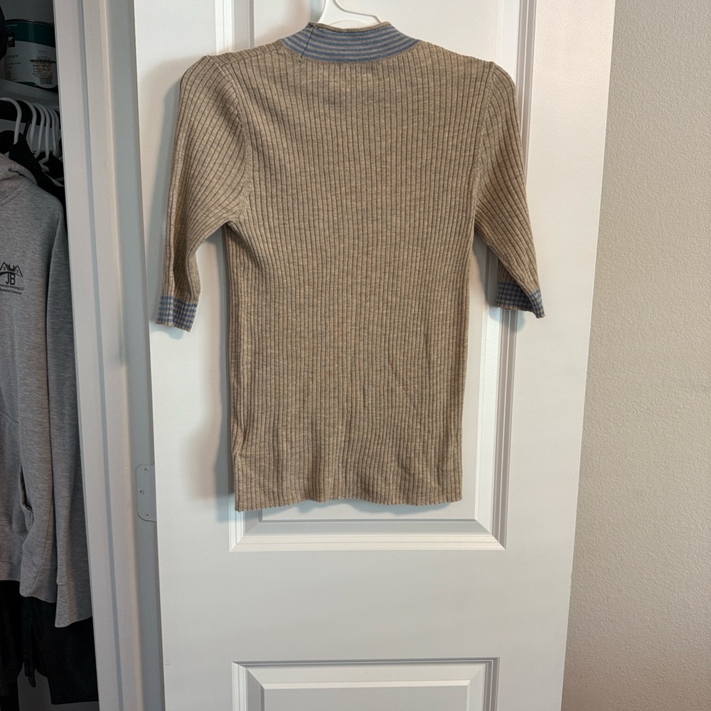 Tan Ribbed Knit Top - Picture 3 of 7